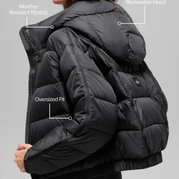 New ALO Aspen Love Black Down Jacket (Size: M) ✨✨ - Picture 2 of 4
